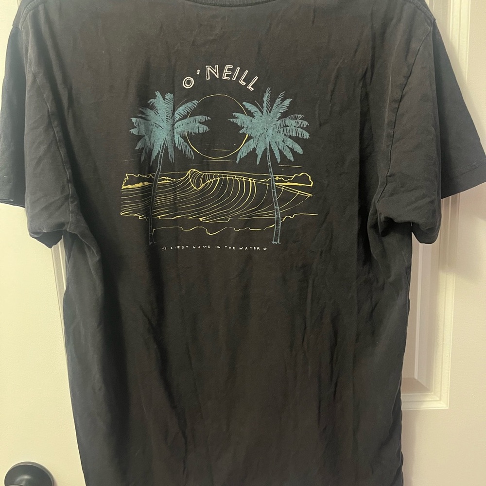 O'Neill Black Tee with Palm Tree Graphic